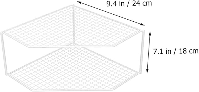 IMIKEYA Pot Storage Rack Vanity Accessories Pan Corner Shelf Kitchen Cabinet Shelf Casserole Storage Corner Cookware Shelf Pan Organizer Rack Pans Wrought Iron White Makeup Stand Counter