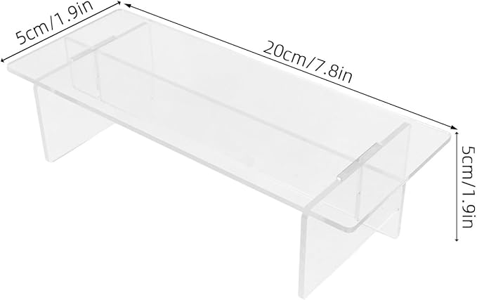 Acrylic Display Risers for Figures and Perfume Organizer, 20cm Desktop Shelf, 2pcs Acrylic Display Stand for Collectibles and Makeup Storage