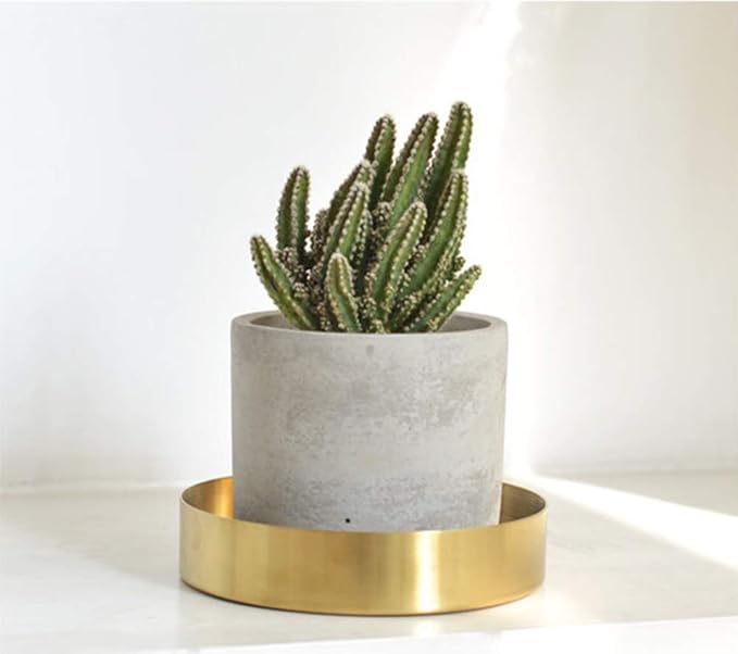 Round Brass Tray,Small Gold Decorative Tray Metal Storage Organizer Tray for Modern Home,Matte Brass Finish | 7 Inch