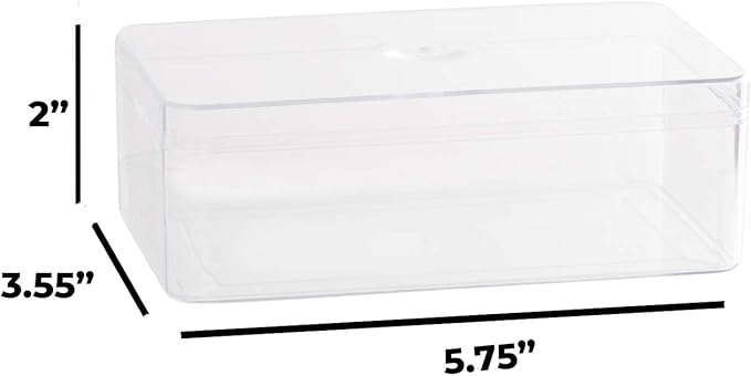 Hammont Acrylic Box - Party Favor Gift Boxes - Clear Cube with Rounded Edges for Gifts, Weddings, Treats, Candies & Accessories - Square Home Storage Boxes | 5.75"x3.55"x2" (8 Pack)