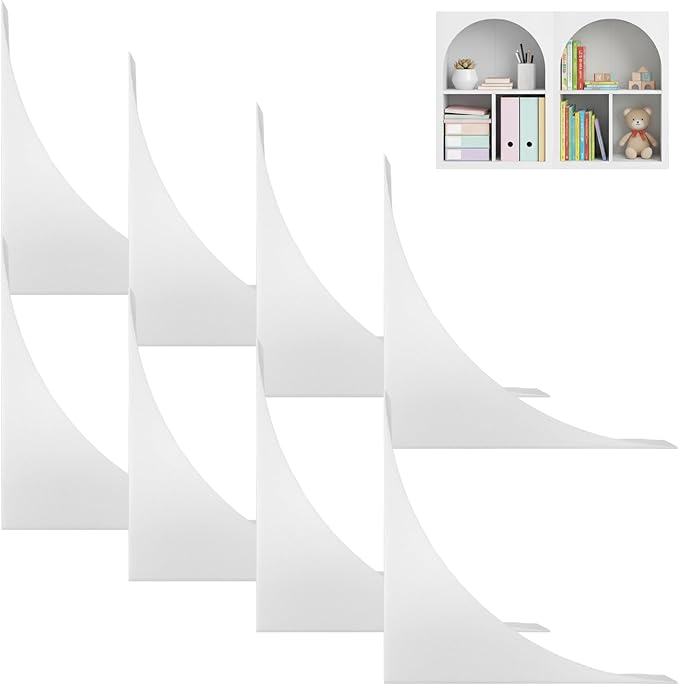 8-Pack Arch Corner Inserts Compatible with IKEA KALLAX, Modern Arched Cube Organizer Decor, Precurved Arch Way Kit, Peel and Stick for Home Office and Bookshelf Transformation