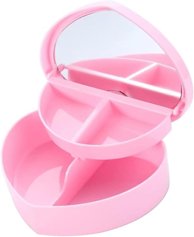 Jewelry Box,Earring Organizer Box Romantic Jewelry Box Earrings Display Box Hair Clip Storage Box Jewelry Organizer Box with Heart Make Makeup Organizer Box
