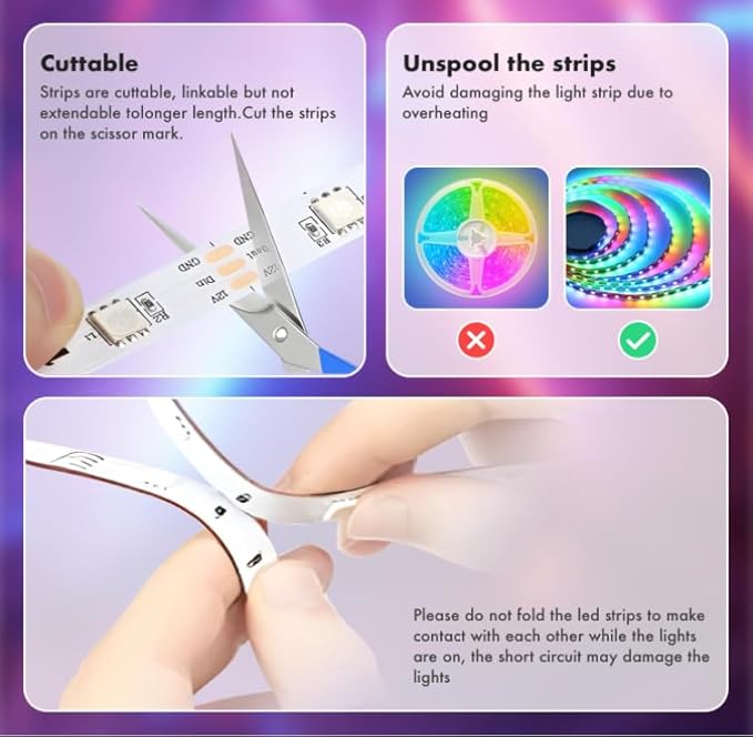Smart IC RGB LED Strip Lights 100FT, Segmented DIY Color Changing, Rainbow Chasing Effects, WiFi App/Voice Control, Music Sync, Works with Alexa&Google Assistant,Lights for Bedroom Decor(2x50FT)