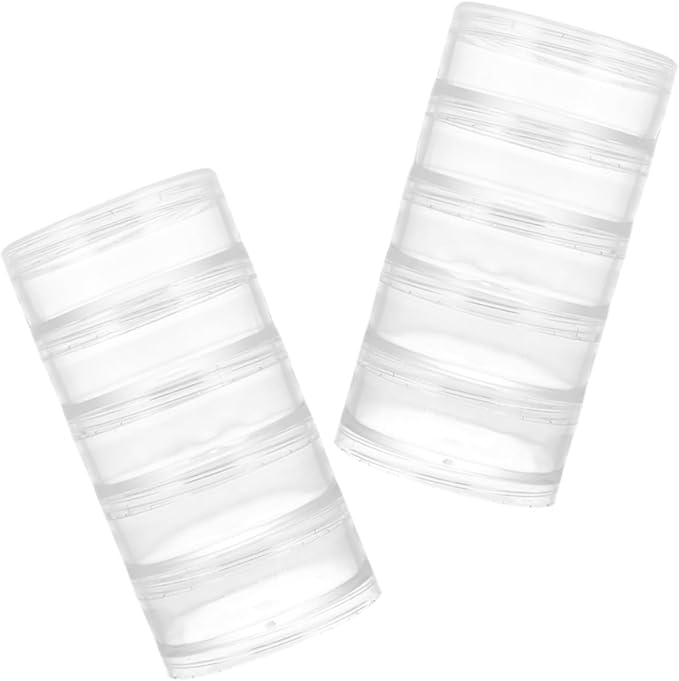 Alipis 4pcs Clear Storage Containers Lid Stackable Organizing Boxes for Beads Jewelry Makeup Lightweight for Home Office Use