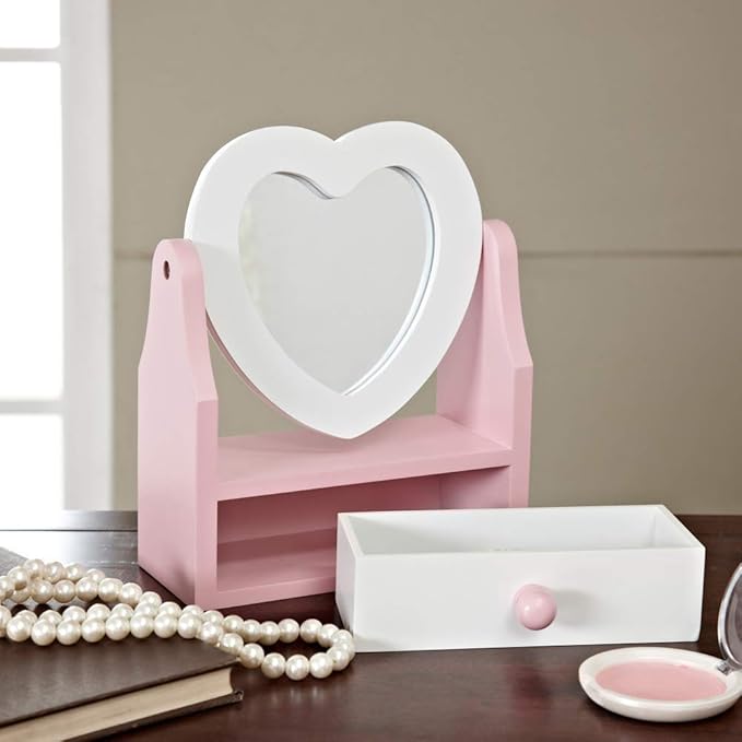 Makeup Mirror-akeup Mirror with Lights, Makeup Organizer, with Magnification Small Mirror,Touch Screen Dimming, Dual Power