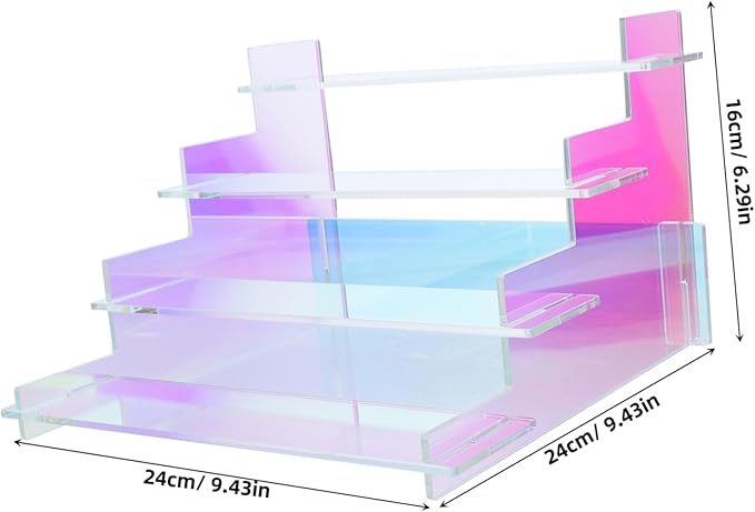 Transparent Acrylic Perfume Organizer Colorful Makeup Nail Polish Display Stand Versatile Riser for Home Decor Action Figures and Desserts