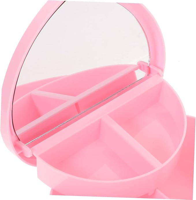 BESPORTBLE DIY Cartoon Jewelry Storage Box for Girls Plastic Makeup Organizer Dividers Cute Accessories Container for Boys and Girls Pink