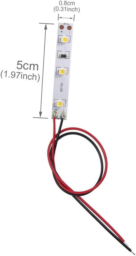 DD01WM 10pcs Pre Wired White Strip Led 3528 SMD LED Light Self-adhesive Flexible 12V ~ 18V