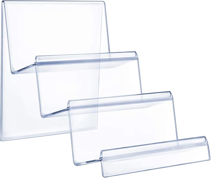 DOITOOL Clear Acrylic Purse Display Stand Holder Wallet Stand 3 Tier Handbag Purse Display Stand Glasses Holder Jewelry Display Riser Shelf for Home Decoration and Organizer