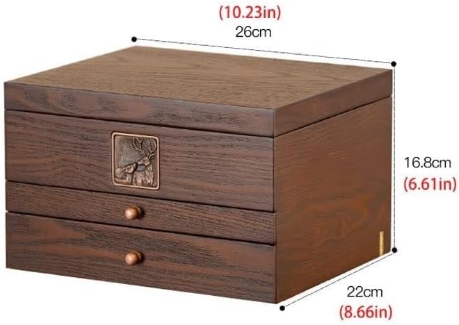 Makeup Organizers 10.23 Inch Jewelry Box Wooden Retro Storage Box Small Jewelry Box Box Can Store Display Ring Bracelet Necklace Earrings Watch Jewelry Case