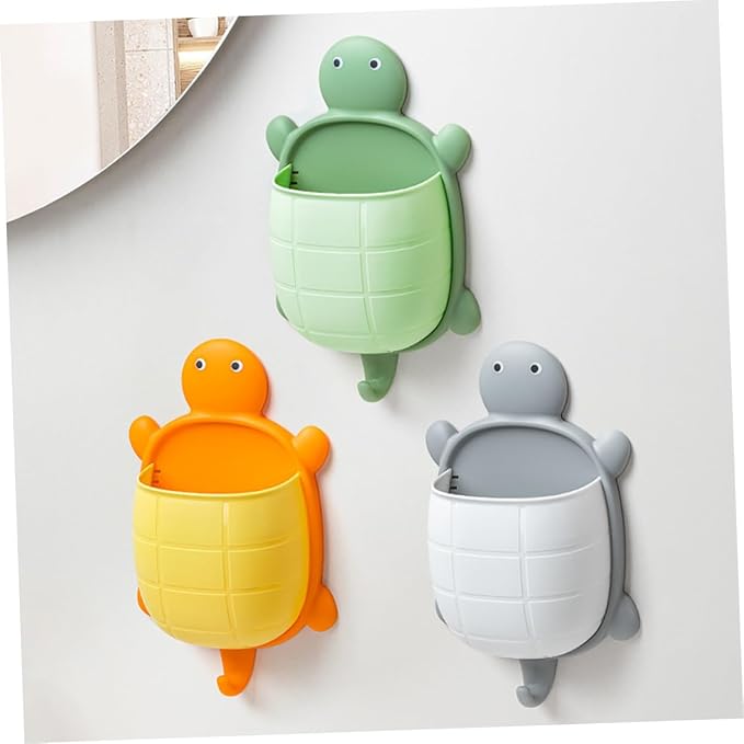 GARVALON Turtle Design Wall Mount Storage Box Pp Material Bathroom Makeup Organizer Floating Shelf for Living Room