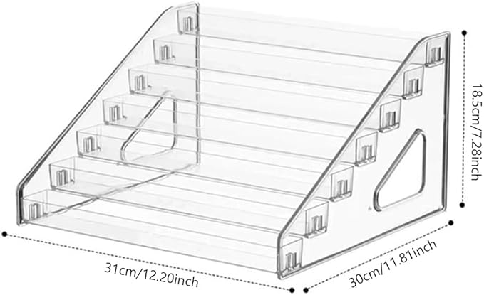 White Acrylic Card Display Stands - 7 Tier Clear Acrylic Display Shelf, Makeup Organizer Perfume Organizer, Acrylic Shelves,Sticker Display,Card Stands For Display,Card Display Stand,Figure Display
