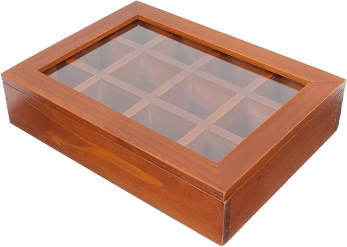 Solid Wood Decorative Jewelry Box Lid Section Storage Organizer Rustic Decor for Home Make up Organizers