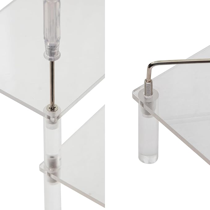 BYCY Acrylic 3-Tier Riser Display Shelf for Figurines, Desserts Holder, Collections Organizer and Cosmetic Items Shelf (3tier-Clear)