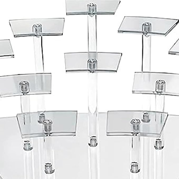 10 Seats Transparent Acrylic Display Shelf Stands Desktop Tiered Riser Display Stand for Dessert Stand,Makeup Organizer