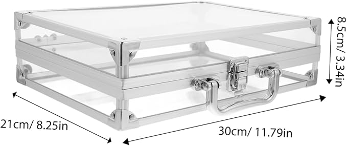 Veemoon Transparent Jewelry Display Case Multifunctional Aluminum Cosmetic Organizer Box for Bracelets Necklaces Accessories Large Capacity Locking Mechanism