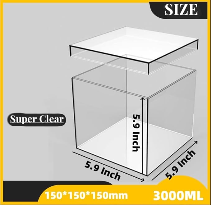 KissYou Acrylic Box Clear Display Box with Lid Transparent Square Cube Storage Containers for Graduation Wedding Birthday Party Candy Boxes
