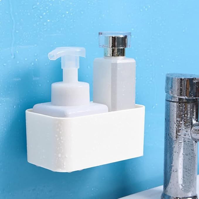 Cabilock 4pcs Floating Shelf Wall Mounted Plastic Storage Organizer Bin, Makeup Organizer Adhesive Bathroom Ledge Shelf for Home Decor, Kitchen, Bathroom, Office, Bedroom, Room