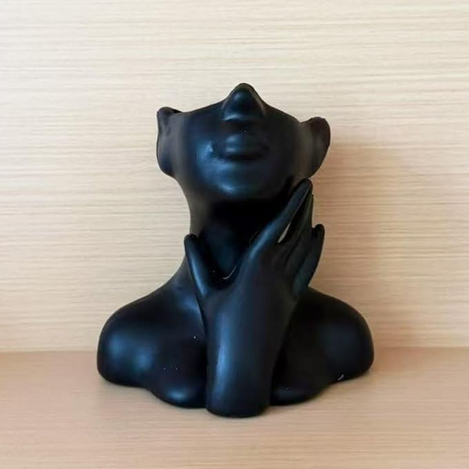 New Creative Human Body Art Vase Makeup Brush Pen Holder, Multi-Functional Desk Organizer Statue Ornament, Home Office Decor