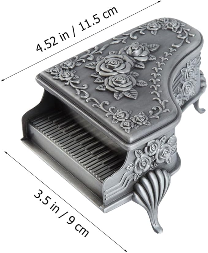 NOLITOY Vintage Alloy Jewelry Storage Box Retro Style Multipurpose Jewelry Case for Rings Earrings Necklaces Metal Makeup Organizer for Bedroom Living Bathroom