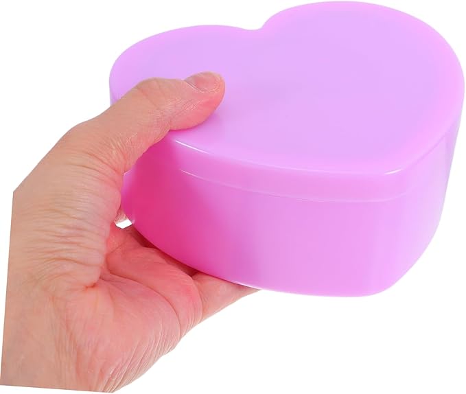 Cabilock Heart-shaped Jewelry Storage Box with Mirror Two-layer Case for Girls Cute Makeup Organizer for Necklaces Bracelets and Earrings Lightweight Travel-friendly Design