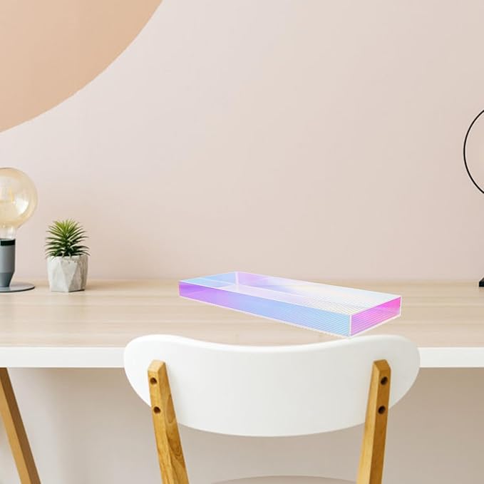 Acrylic Makeup Organizer Tray Small Size Striped Colorful Vanity Perfume Display Stand Cosmetic Storage Tray for Home Entryway Bathroom