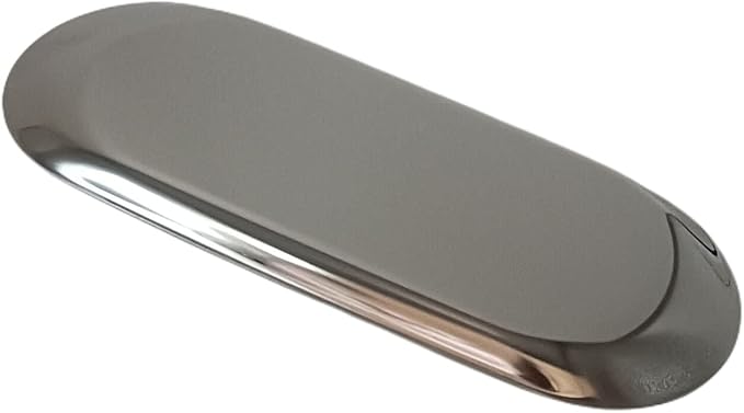 Stainless Steel Decorative Storage Organizer Plate，Dish Plate Tea Tray Fruit Trays for Jewelry, Fruit, Food, Makeup Cosmetic, Towel, Perfume, Candle Trimmer, Silver, Oval, 9.06" x 3.7"