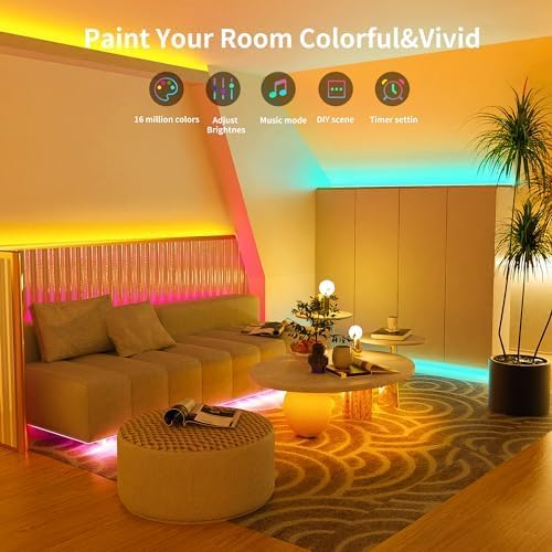GANZQH 400FT Led Lights for Bedroom, Color Changing RGB Led Strip Lights Indoor, Music Sync Led Light Strip with Remote and App Control, DIY Led lights for Room Home Decor Ambient Lighting (4*100FT)