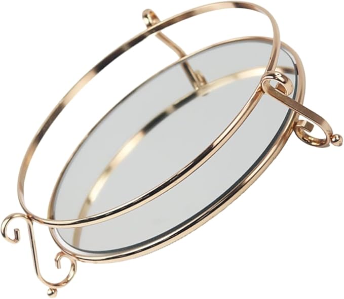 SOLUSTRE 1pc Creative Mirror Tray for Cosmetics Storage Elegant Desktop Organizer for Makeup and Jewelry Unique Home Decor and Design