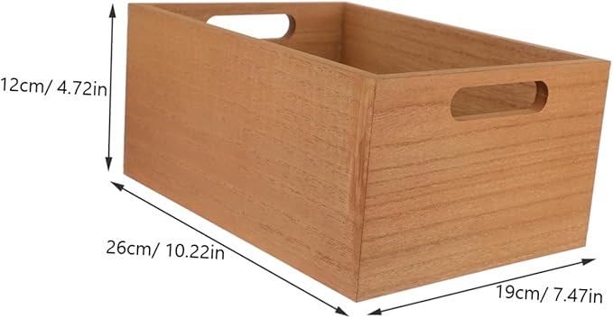 Holibanna Desktop Storage Box Rustic Wooden Organizer for Makeup Jewelry Sundries Compact Design Sturdy Vintage for Home Office for Toys Miscellaneous Items