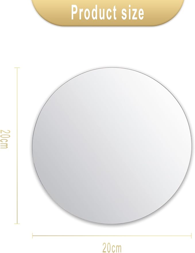 6 Pcs 7.87 Inch Round Mirror Candle Plate, Circle Mirror Centerpieces, for Table Centerpieces & Wedding & Christmas Decorations & Baby Shower Party (7.87'' Silver)