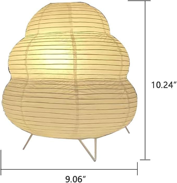 Cute Paper Lamp, Ambient Lighting Lamp, Cozy Accent Side Table Lamp, Small Warm Glow Light for Bedroom Living Room Desk (White, 10inch)