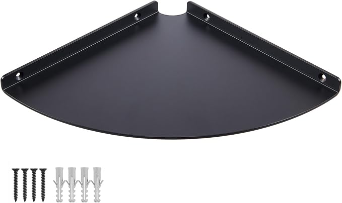 Corner Shelf, 3.0mm Aluminum Alloy Corner Shelf wall Mounted, for Offices, Bedrooms, Kitchens, Bathrooms, Dorm Rooms and Living Rooms(9 in Black)