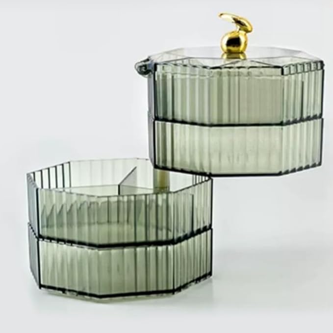 Jewelry Box,Acrylic Jewelry Organizer with Handle, Clear Jewelry Boxes for Women , Make Up Organizer Easy to Use Green