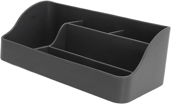 5 Grid Makeup Organizer Silicone Cosmetic Jewelry Storage Box Makeup Desk Organizer for Cosmetics Skincare Lipstick Brushes Lotions Eyeshadow Nail Polish Jewelry(Dark Gray)