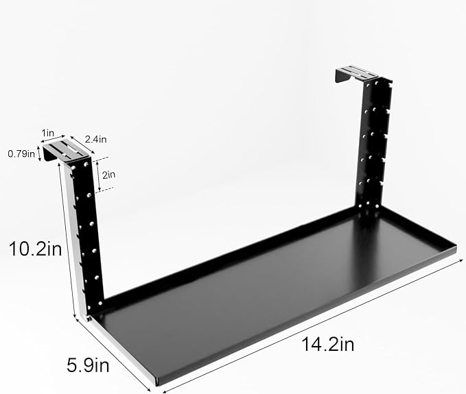 Office Cubicle Shelf - 14.2'' x 5.9'' Storage Organizer Floating Corner Rack Hanging Shelf Height Adjustable Home Office Essentials for Planter Statue Decor Photo Frame