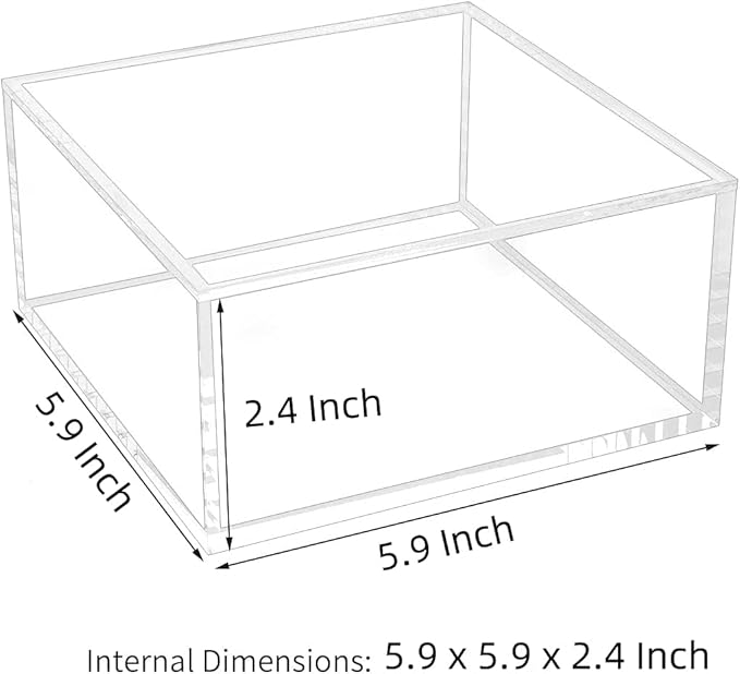 KissYou Acrylic Box Clear Box with Lid Home & Kitchen Organizer Contanier Plastic Square Cube Graduation Wedding Birthday Candy Boxes Party Decoration Gift Wrap Box