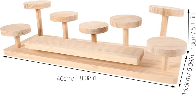 Cosmetics Display Stand Perfume Holder Organizer Wooden Shelf Makeup Holder for Vanity Clutter Desktop Riser