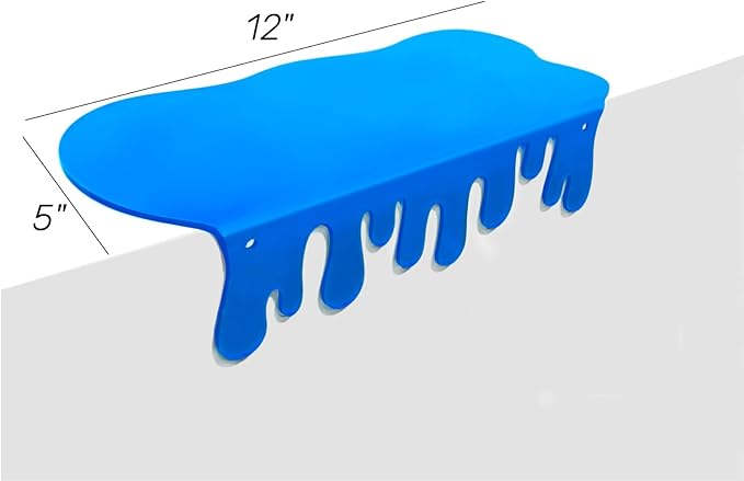 SetGame 2-Pack Acrylic Small Wall Shelves - 12 Inch Floating Shelf for Walls, Home Wall Display Ledges for Storage, Room Décor, Small Album & Items Organizer Display Dripping Wall Decor