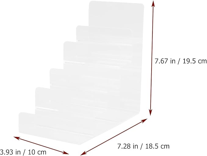 Cabilock Multi-Layer Acrylic Wallet Display Shelf 5-Tier Purse Organizer Stand for Tabletop Use Clear Acrylic Purse Display Rack for Wallets Sunglasses Jewelry Storage - 7.67X7.28X3.93 Inches