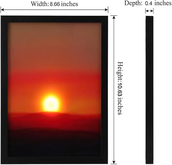 Creative Sunset Wall Lamp, Wall Decoration Art, Rechargeable Sunset Projection Lamp with Lift Control, Wall-Mounted Sunrise to Sunsets Atmosphere Light for Bedroom Living Room Party (8.6 x 10.6″)