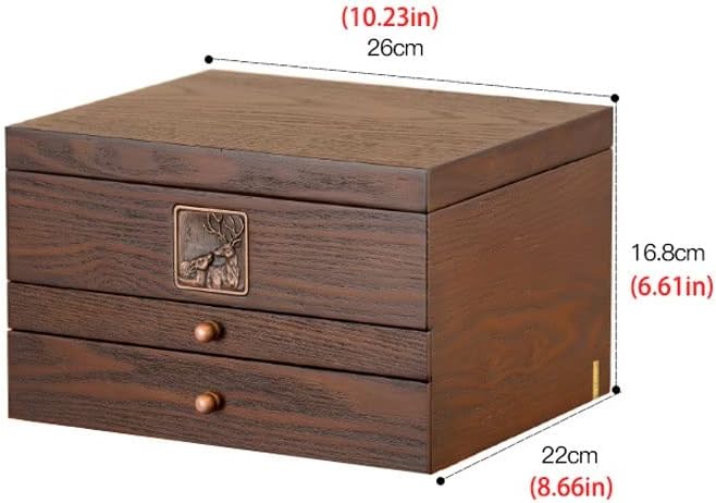 VSULZVNU Makeup Organizers 10.23 Inch Jewelry Box Wooden Retro Storage Box Small Jewelry Box Box Can Store Display Ring Bracelet Necklace Earrings Watch Jewelry Case