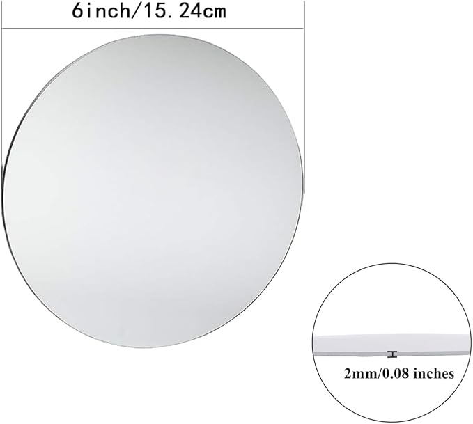 14Pack Round Mirror Centerpieces for Tables, 2mm, 6inch Circle Mirror Trays Plates for Table Centerpieces, Circle Mirror Candle Plates for Wedding Decorations and Party Table Centerpieces Decorations