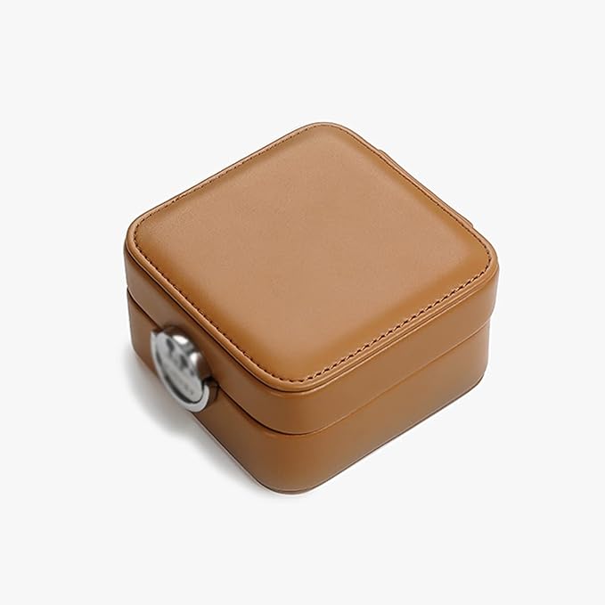 Jewelry storage box Makeup Organizers Small Jewelry Box PU Leather Portable Travel Case, Display Storage Box for Rings, Earrings, Necklaces, 10 * 10 * 5cm Jewelry Case