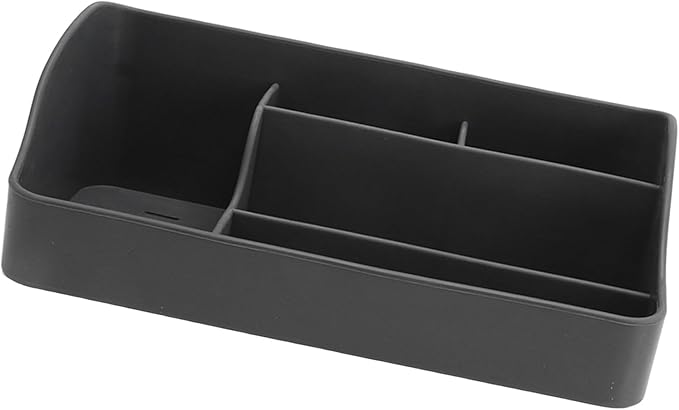 5 Grid Makeup Organizer Silicone Cosmetic Jewelry Storage Box Makeup Desk Organizer for Cosmetics Skincare Lipstick Brushes Lotions Eyeshadow Nail Polish Jewelry(Dark Gray)