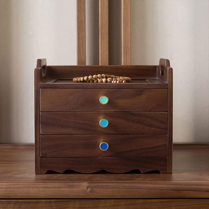 Makeup Organizers Jewelry Box Storage Box Multi-Layer Drawer Jewelry Box Wooden Box Can Store Display Ring Bracelet Necklace Earrings Watch Jewelry Case