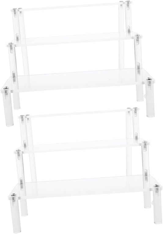 2pcs Stable Perfume Display Rack Acrylic Riser Stand Organized Shelf for Makeup Organizer
