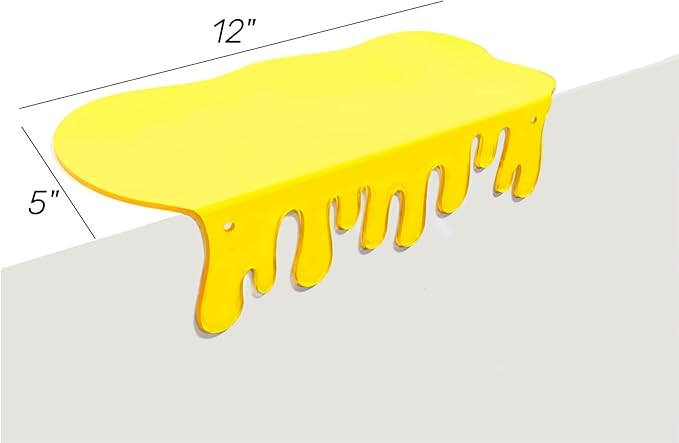 SetGame 2-Pack Acrylic Small Wall Shelves - 12 Inch Floating Shelf for Walls, Home Wall Display Ledges for Storage, Room Décor, Small Album & Items Organizer Display Dripping Wall Decor
