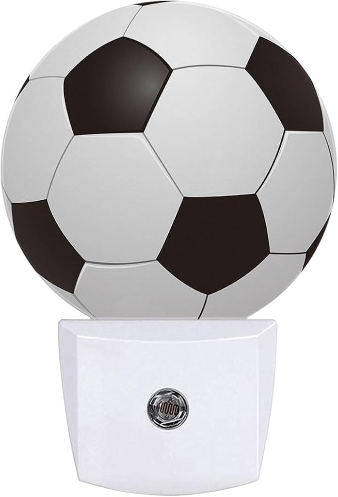 Football Plug in Night Light Auto Light Round Lamps Energy Saving Gift for Women Men Friends