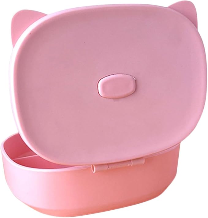 Didiseaon Jewelry Boxes for Boys and Girls Cartoon Cat Ear Design Necklace Organizer Makeup Storage Case Mirror